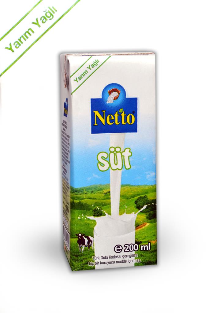 Netto Yarım Yağlı Süt 200 ml